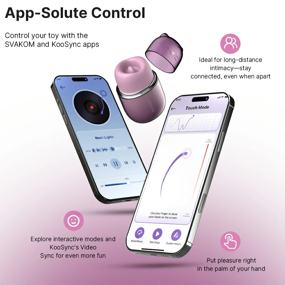 Control por app del SVAKOM Klitty para parejas a distancia